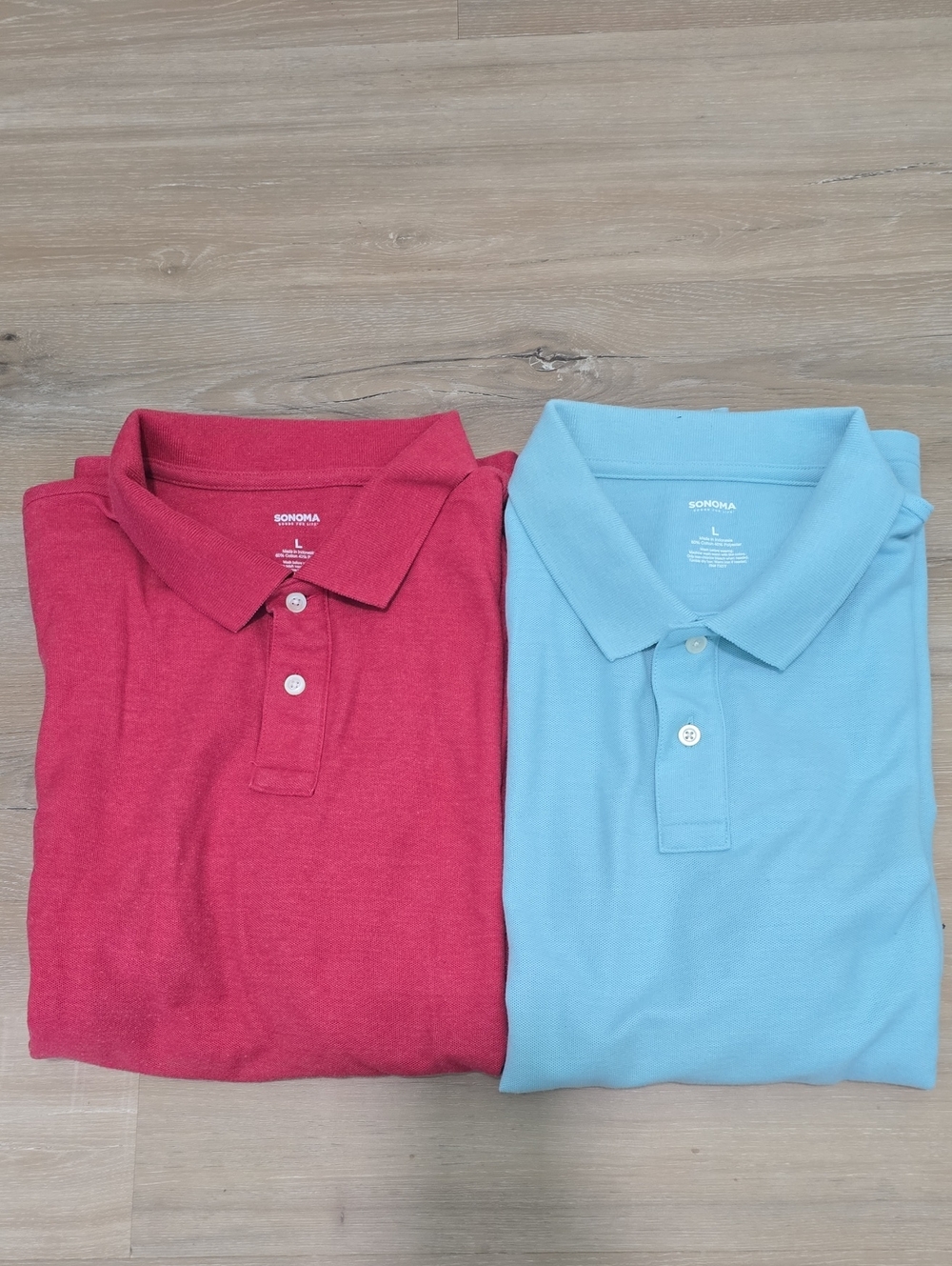 Sonoma Polo Pair - Red & Light Blue